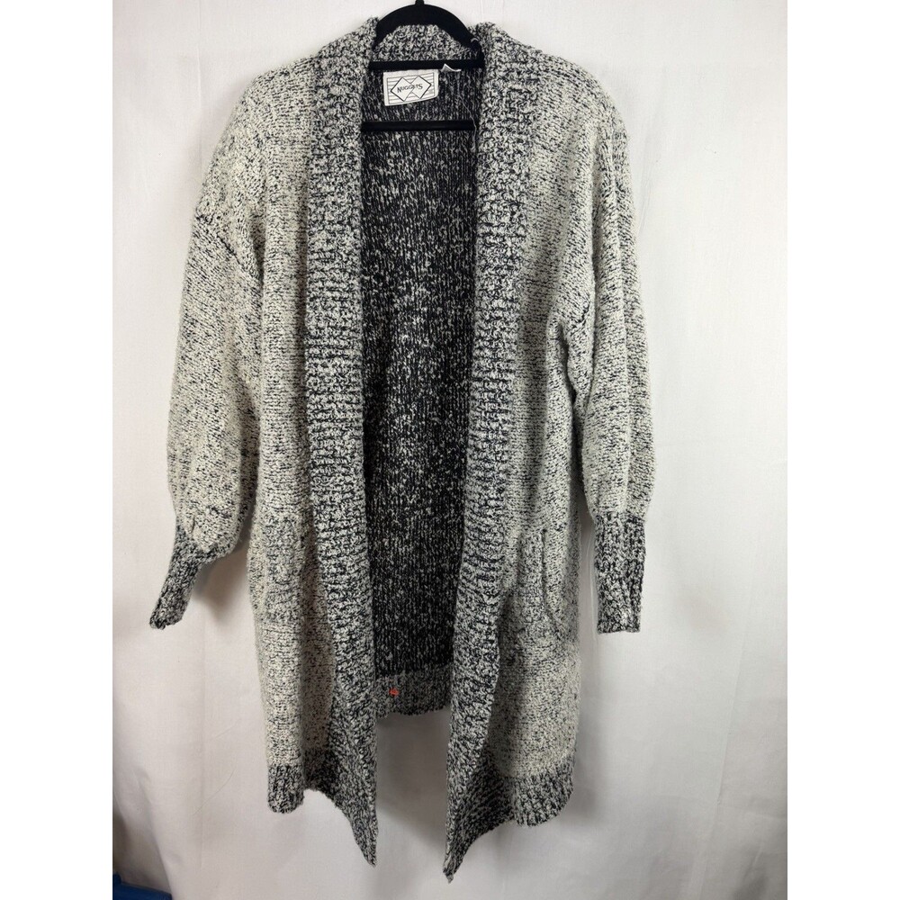 Nuggets Oversized Duster Cardigan Gray Long Sweater bouclé Textured OS
